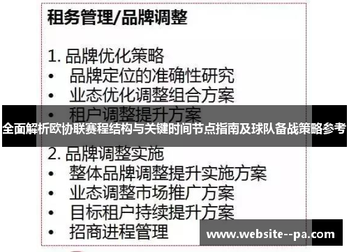 全面解析欧协联赛程结构与关键时间节点指南及球队备战策略参考